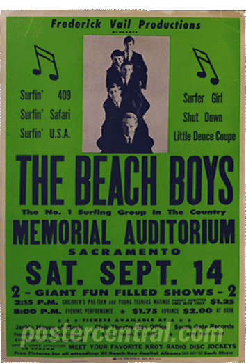 Beach Boys in Sacramento concert poster